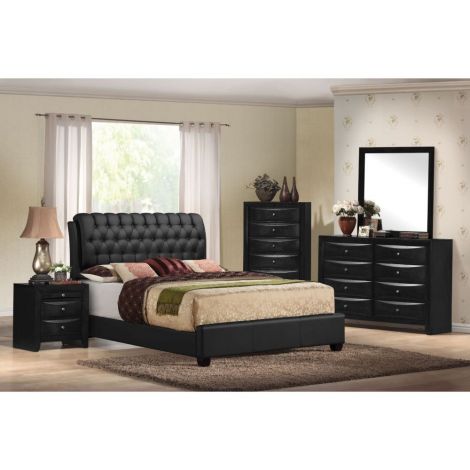 Penne2 Black-PU Upholstery Bed