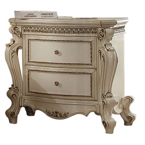 Pikardi Nightstand Antique Pearl Finish