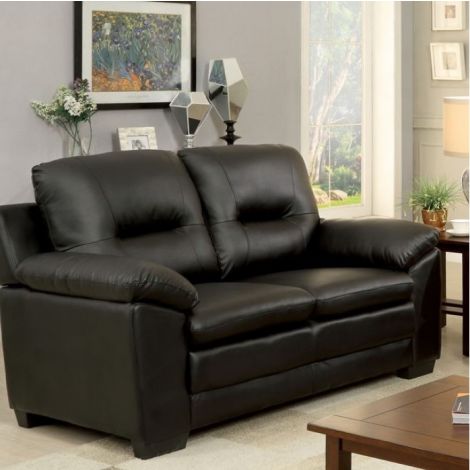 Prima Black Padded Loveseat