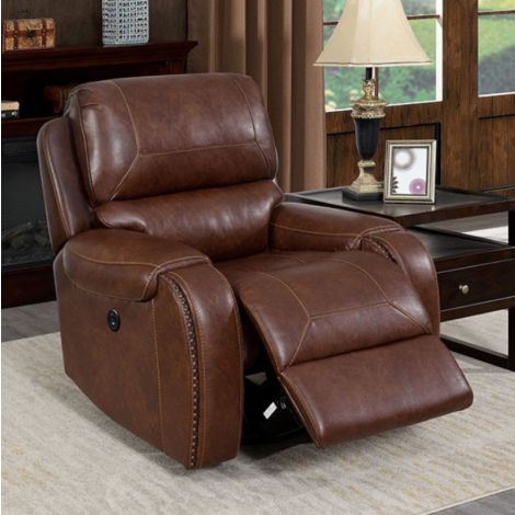 Rafael Brown Leather Manual or Power Recliner Chair