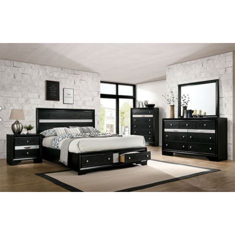 Riss Contemporary Style Bed With Drawers