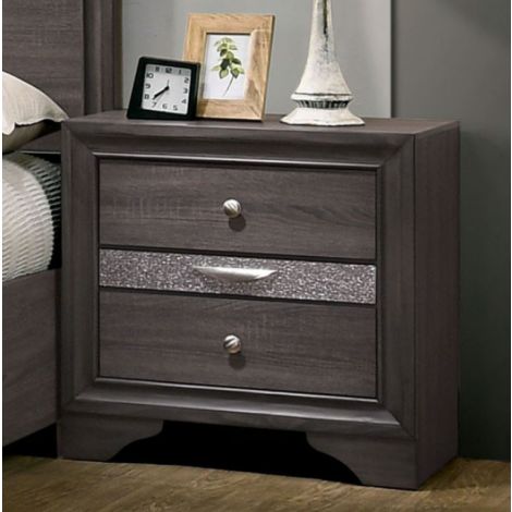 Riss Gray Contemporary Style Nightstand