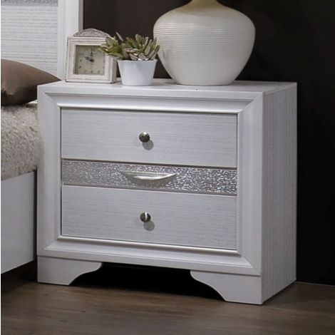 Riss White Contemporary Style Nightstand