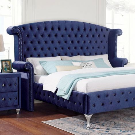 Ritas Fully Upholstery Bed In Blue