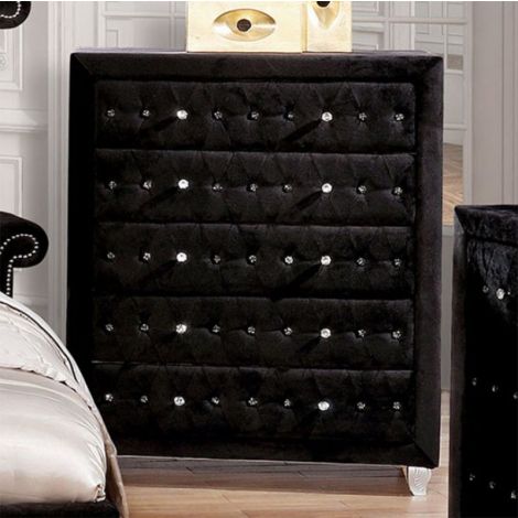 Ritas Fully Upholstery Chest In Black