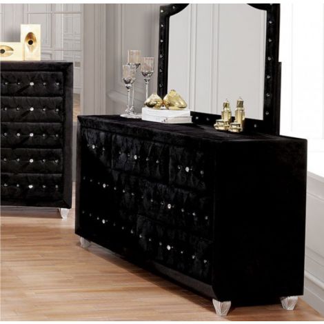 Ritas Fully Upholstery Dresser In Black