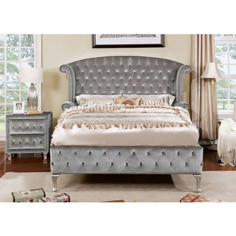 Ritas Fully Upholstery Bed In Gray