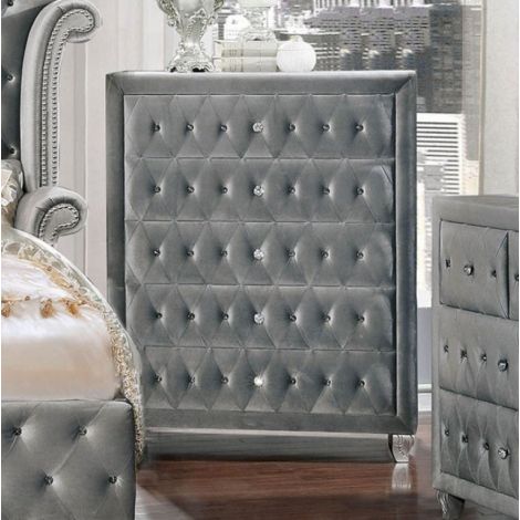 Ritas Fully Upholstery Chest In Gray