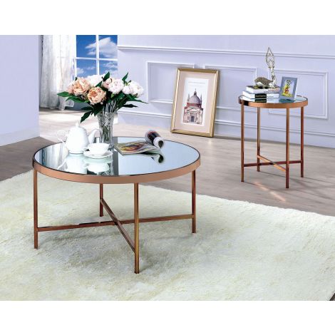 Rosien Mirrored Top Coffee Table