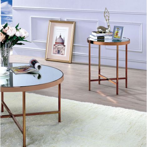 Rosien Mirrored Top End Table