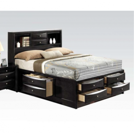 Penne Black Layered Storage Bed