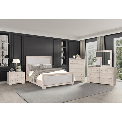 Herling Beige Modern Classic Bed