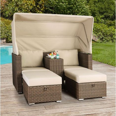 Shviny Dark Brown beige Patio Set