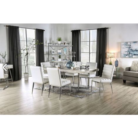 Sirenna Chrome Base Rectangle Dining Table