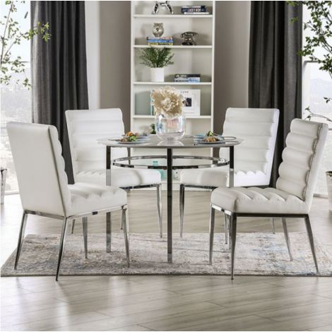 Sirenna Chrome Base Round Dining Table