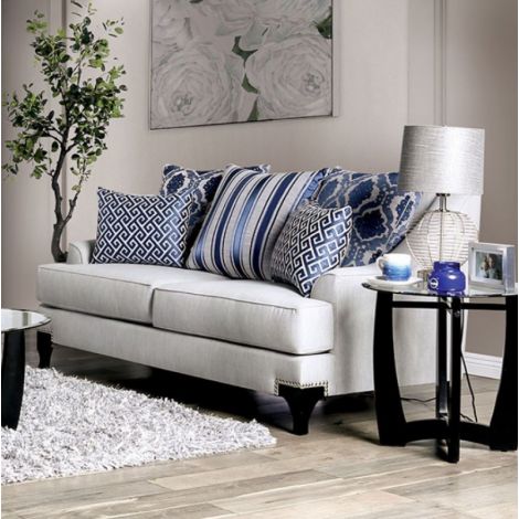 Sossy Contemporary Style Light Gray Loveseat