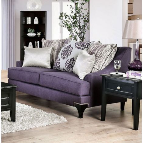 Sossy Contemporary Style Purple Loveseat