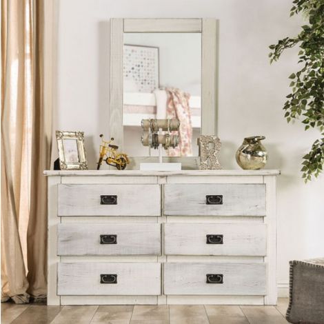 Stacy dresser Wire Brushed White Finish