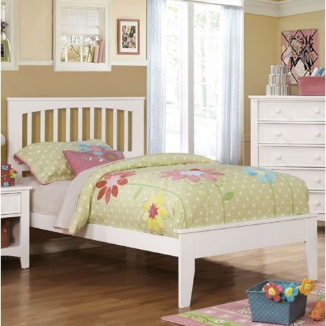 Stanly White Twin Size Platform Bed