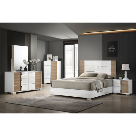Svivell Bed Tow Tone High Gloss Set