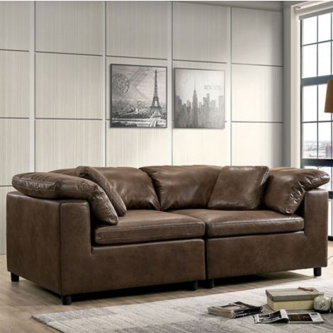 Tim Modular Leather Loveseat