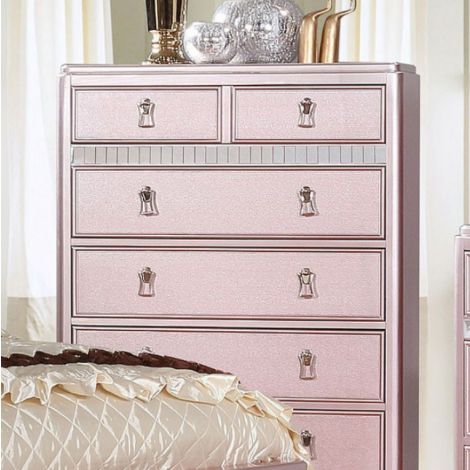 Tina Contemporary Style Rose Gold Chest