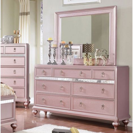 Tina Contemporary Style Rose Gold Dresser