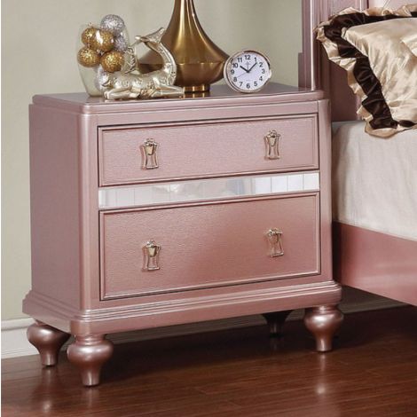 Tina Contemporary Style Rose Gold Nightstand