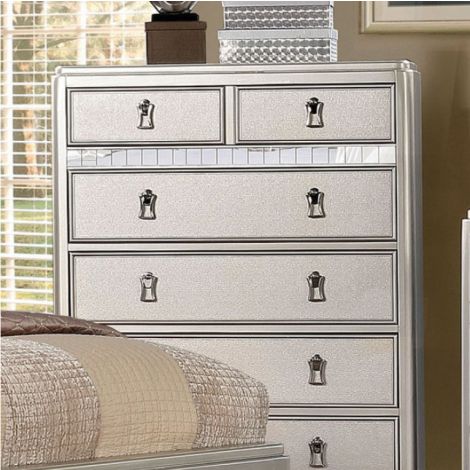 Tina Contemporary Style Silver Chest