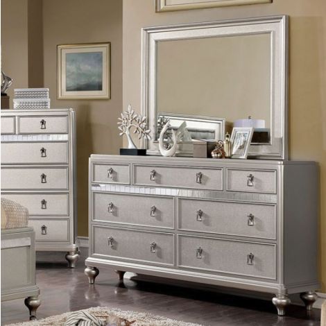 Tina Contemporary Style Silver Dresser