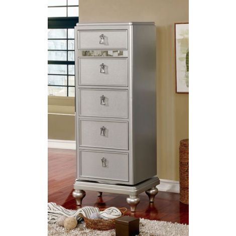 Tina Contemporary Style Silver Swivel Chest