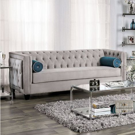 Vassil Tuxedo Design Gray Couch
