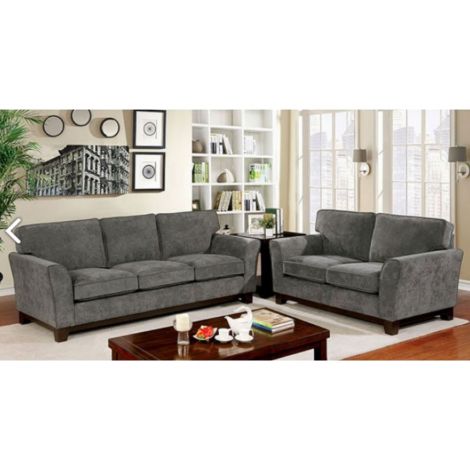 Vita Gray Fabric Couch Set
