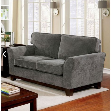 Vita Gray Fabric loveseat 