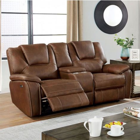 Vivian Leather Power Recliner Loveseat