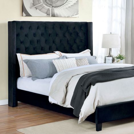 Whithney Fully Upholstered Fabric Bed Black