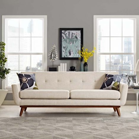 Zayden Beige Upholstery Fabric Sofa
