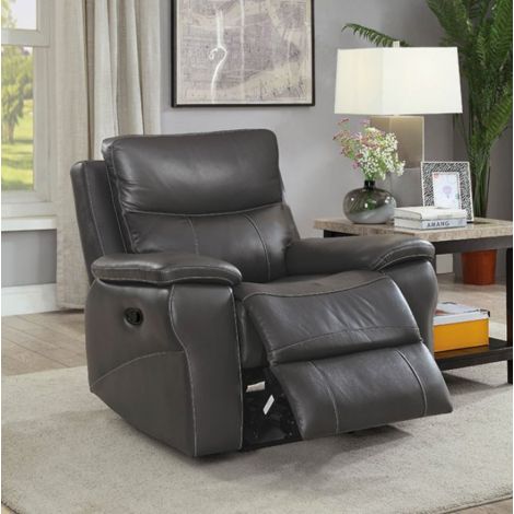 Ziva Contemporary Gray Leather Chair