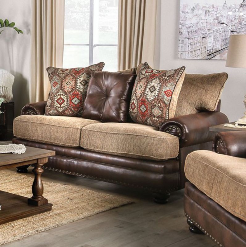 Leather and fabric shop living room sets