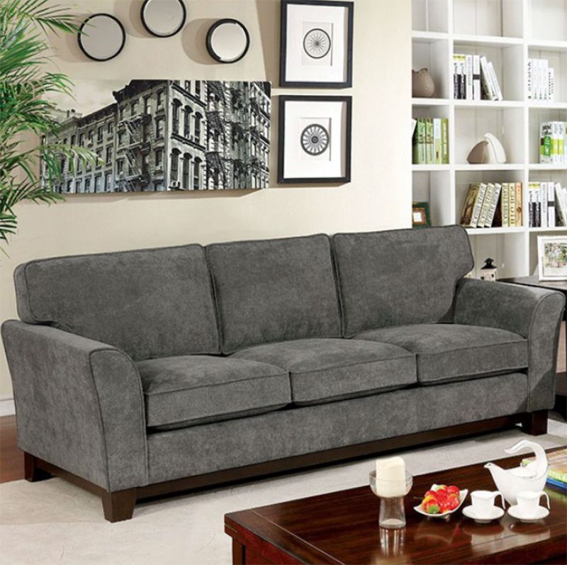 Britny Gray Chenille Fabric Couch