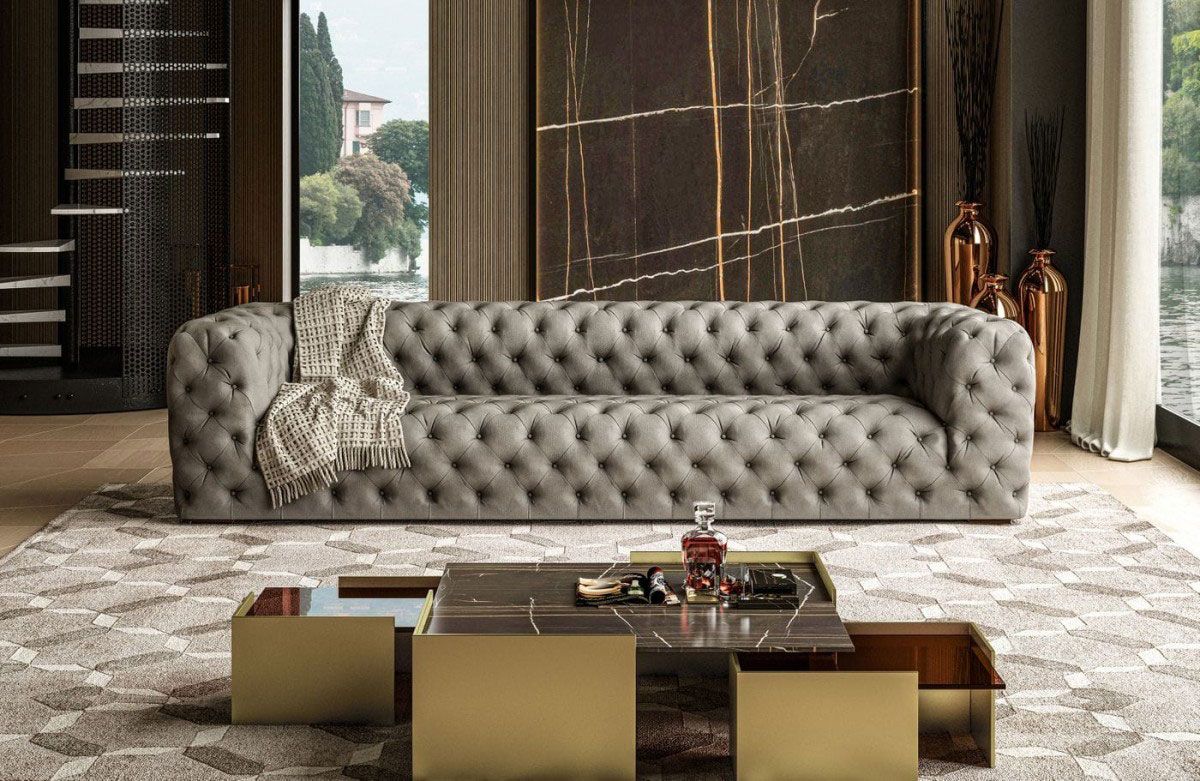 Luxury italian shop leather sofa