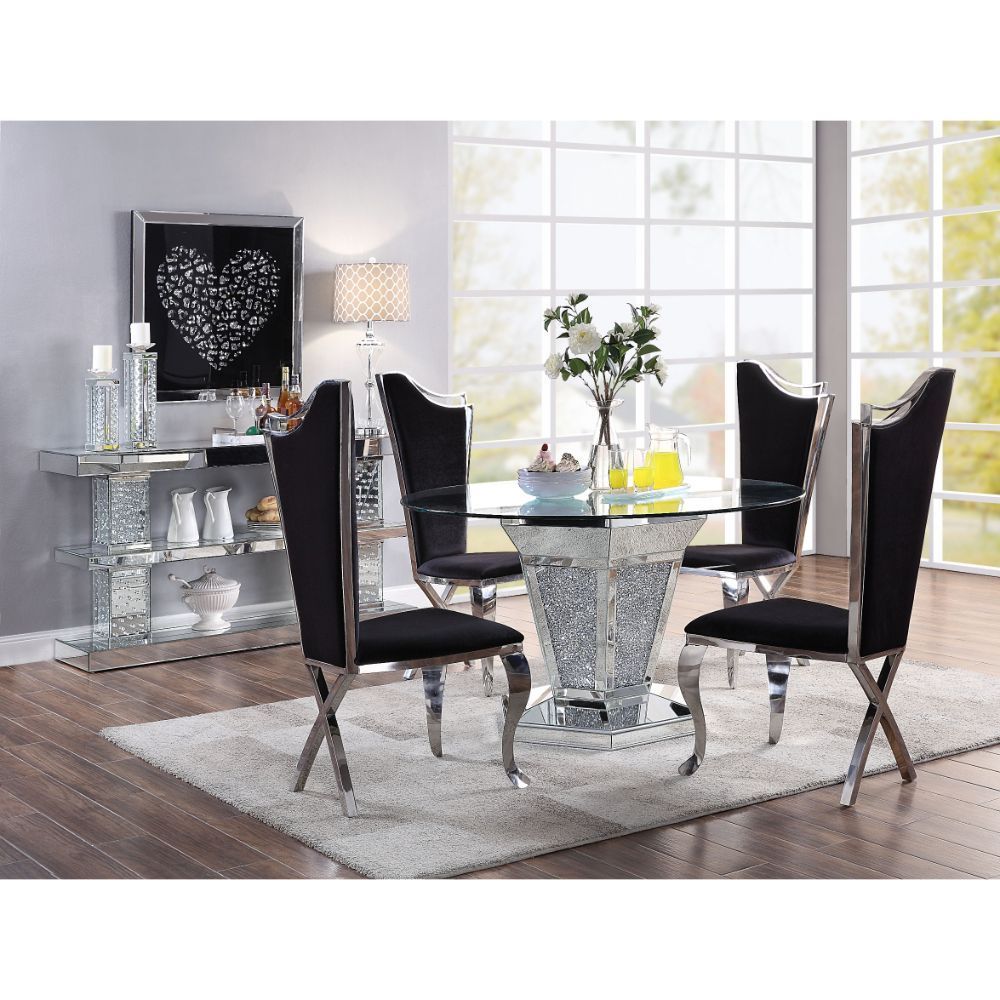 Round mirror dining table discount set