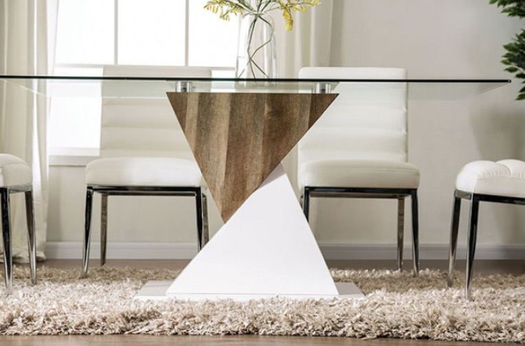 Virena Modern Style Glass Top Dining Table Dining Table Los Angeles