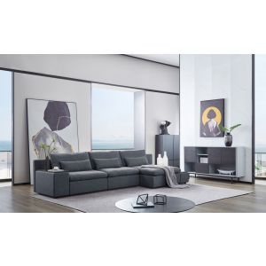 Divani Casa Paseo Fabric Gray Sectional Sofa