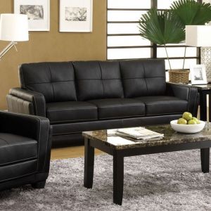 Heikoy Full Couch Black Leatherette