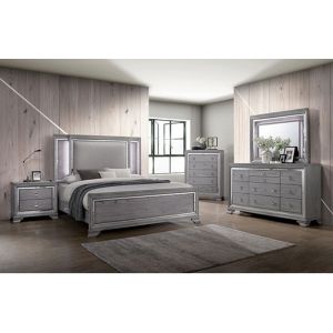 Lanster Gray Padded Fabric Bed