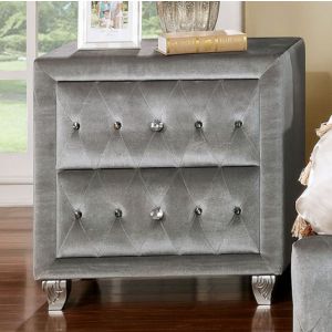 Ritas Fully Upholstery Nightstand In Gray